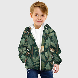 Куртка с капюшоном детская Совы в лесу, цвет: 3D-белый — фото 2