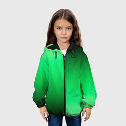 Куртка с капюшоном детская Чёрно-зелёный градиент пополам, цвет: 3D-черный — фото 2