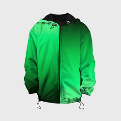 Куртка с капюшоном детская Чёрно-зелёный градиент пополам, цвет: 3D-черный