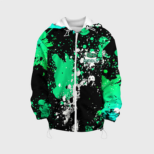 Детская куртка Geely на фоне брызг граффити / 3D-Белый – фото 1