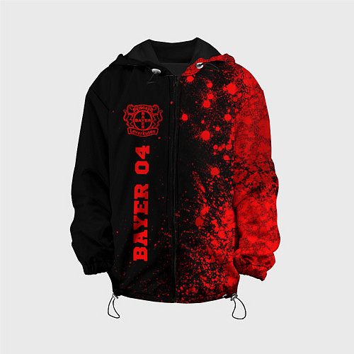 Детская куртка Bayer 04 - red gradient по-вертикали / 3D-Черный – фото 1