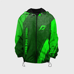 Куртка с капюшоном детская Need for Speed - green gradient вертикально, цвет: 3D-черный