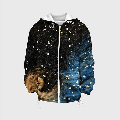 Детская куртка Черно-синий фон текстура / 3D-Белый – фото 1