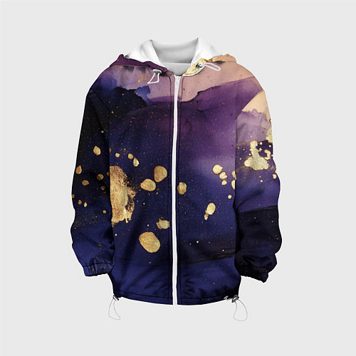 Детская куртка Золотая краска на текстуре / 3D-Белый – фото 1