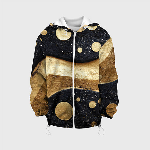 Детская куртка Золотая объемная абстракция - текстура / 3D-Белый – фото 1