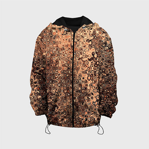 Детская куртка Светлый коричневый абстрактная текстура / 3D-Черный – фото 1