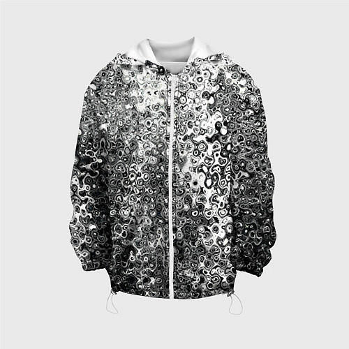 Детская куртка Чёрно-белый абстрактная текстура / 3D-Белый – фото 1
