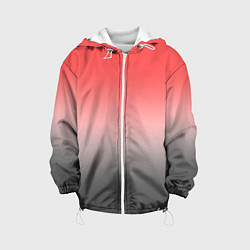 Куртка с капюшоном детская Бледный красно-серый градиент, цвет: 3D-белый