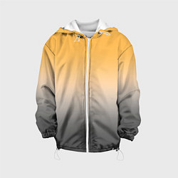 Куртка с капюшоном детская Бледный жёлто-серый градиент, цвет: 3D-белый