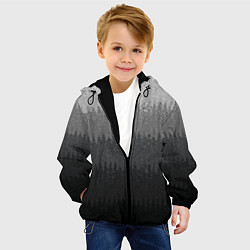 Куртка с капюшоном детская Градиент полосами тёмно-серый графитовый, цвет: 3D-черный — фото 2