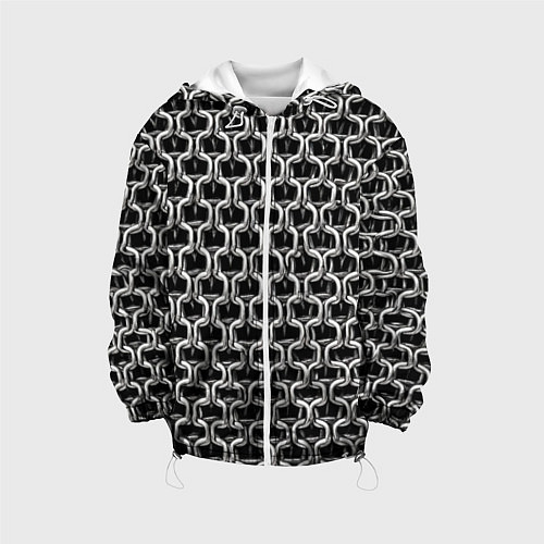 Детская куртка Кольчуга крупная - паттерн / 3D-Белый – фото 1