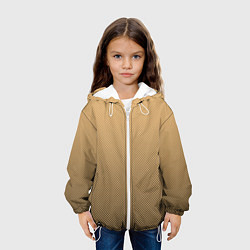 Куртка с капюшоном детская Градиент бежевый текстура, цвет: 3D-белый — фото 2