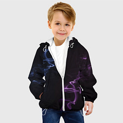 Куртка с капюшоном детская Color black blue pink, цвет: 3D-белый — фото 2