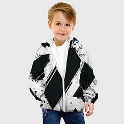 Куртка с капюшоном детская Color black white, цвет: 3D-белый — фото 2