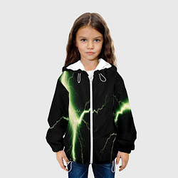 Куртка с капюшоном детская Lightning yellow текстура, цвет: 3D-белый — фото 2