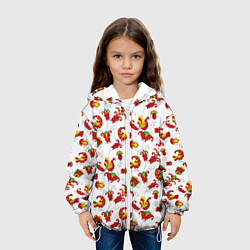 Куртка с капюшоном детская Русский народный орнамент в стиле росписей Северно, цвет: 3D-белый — фото 2