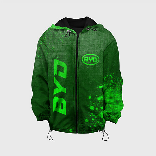 Детская куртка BYD - green gradient вертикально / 3D-Черный – фото 1