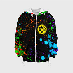 Куртка с капюшоном детская Borussia neon splash, цвет: 3D-белый