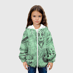 Куртка с капюшоном детская Черепа динозавров - эскиз, цвет: 3D-белый — фото 2