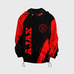 Куртка с капюшоном детская Ajax - red gradient вертикально, цвет: 3D-черный