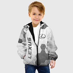 Куртка с капюшоном детская Lexus - white gradient вертикально, цвет: 3D-черный — фото 2