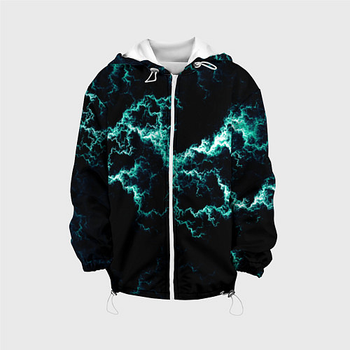 Детская куртка Lightning light blue glow / 3D-Белый – фото 1