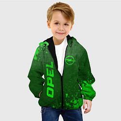 Куртка с капюшоном детская Opel - green gradient вертикально, цвет: 3D-черный — фото 2