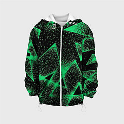 Куртка с капюшоном детская A light green triangle with dots, цвет: 3D-белый