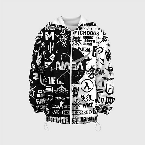 Детская куртка Nasa логотипы игр / 3D-Белый – фото 1