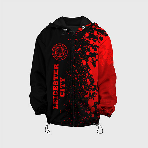 Детская куртка Leicester City - red gradient по-вертикали / 3D-Черный – фото 1