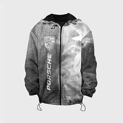 Куртка с капюшоном детская Porsche - grey gradient по-вертикали, цвет: 3D-черный
