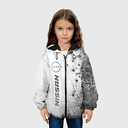 Куртка с капюшоном детская Nissan - white gradient по-вертикали, цвет: 3D-черный — фото 2