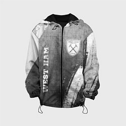 Куртка с капюшоном детская West Ham - grey gradient вертикально, цвет: 3D-черный
