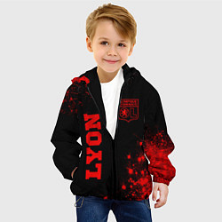 Куртка с капюшоном детская Lyon - red gradient вертикально, цвет: 3D-черный — фото 2