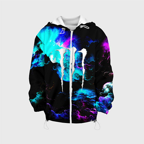 Детская куртка Monster energy космическая абстракция / 3D-Белый – фото 1