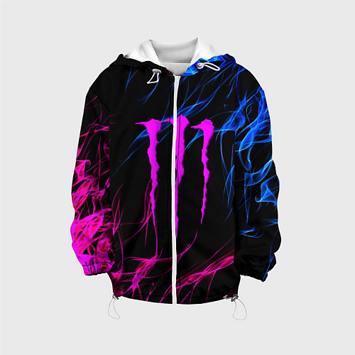 Детская куртка Monster energy неоновое пламя / 3D-Белый – фото 1