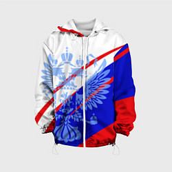 Детская куртка Герб на фоне цветов флага бело-сине-красный