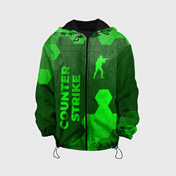 Куртка с капюшоном детская Counter Strike - green gradient вертикально, цвет: 3D-черный