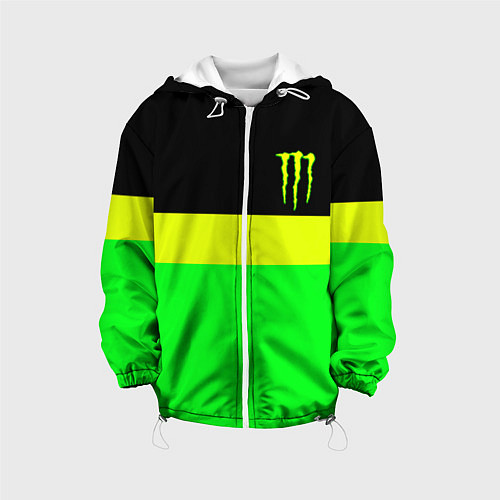 Детская куртка Monster energy полосы / 3D-Белый – фото 1