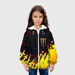 Куртка с капюшоном детская Monster energy абстрактные краски, цвет: 3D-белый — фото 2