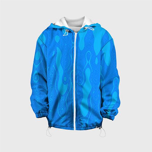 Детская куртка Голубой абстракция вода / 3D-Белый – фото 1