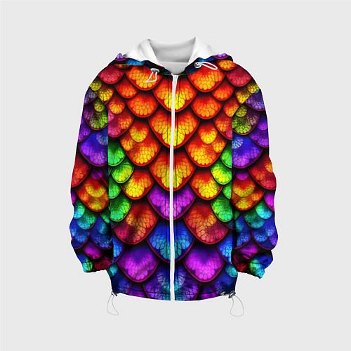 Детская куртка Нарядная чешуя / 3D-Белый – фото 1