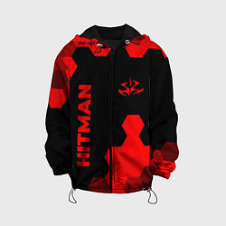 Куртка с капюшоном детская Hitman - red gradient вертикально, цвет: 3D-черный