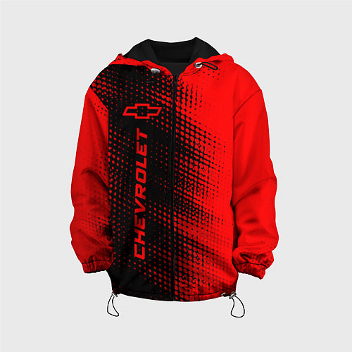 Детская куртка Chevrolet - red gradient по-вертикали / 3D-Черный – фото 1