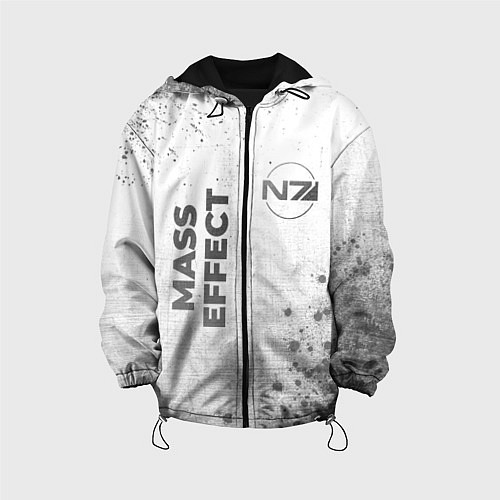 Детская куртка Mass Effect - white gradient вертикально / 3D-Черный – фото 1
