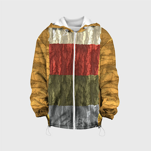 Детская куртка Цветной узор абстрактная графика / 3D-Белый – фото 1