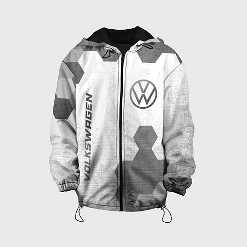 Детская куртка Volkswagen - white gradient вертикально / 3D-Черный – фото 1