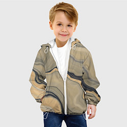 Куртка с капюшоном детская Песочный мрамор, цвет: 3D-белый — фото 2