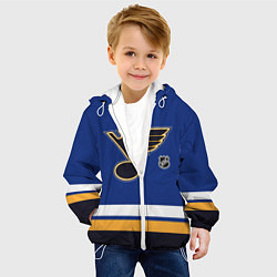 Куртка с капюшоном детская Сент Луис Блюз хоккей, цвет: 3D-белый — фото 2