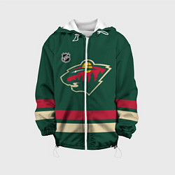 Куртка с капюшоном детская Миннесота Уайлд хоккей, цвет: 3D-белый